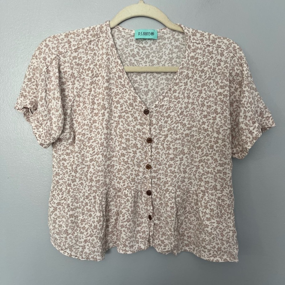 PS Kate floral flounce crop top S